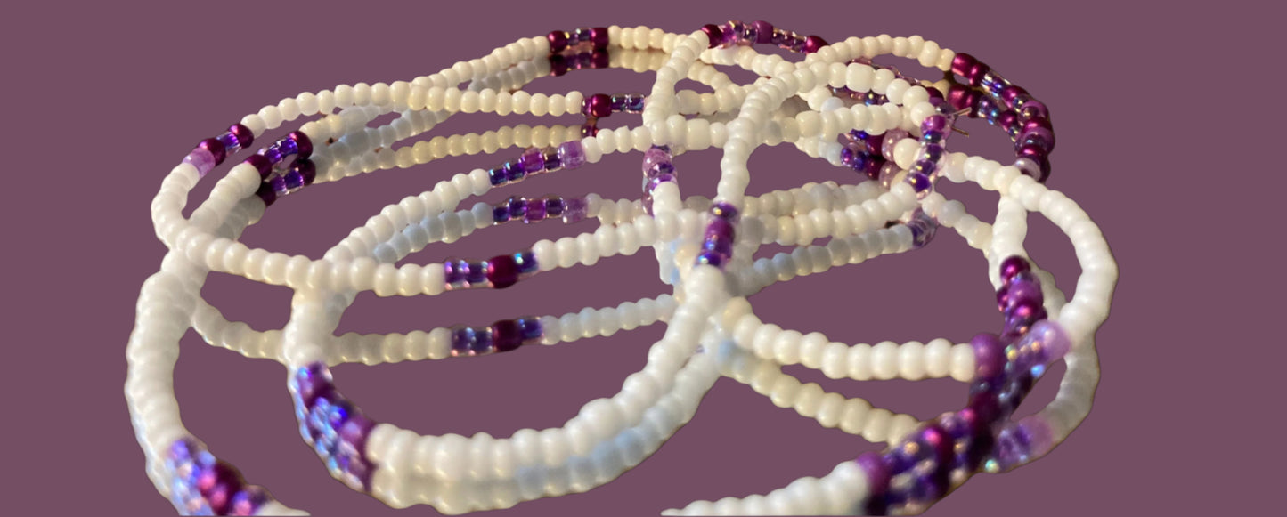 no pinch white waistbeads