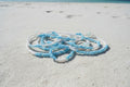 baby blue and white  elastic waistbeads made by gabi decor studio