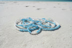 baby blue and white  elastic waistbeads made by gabi decor studio