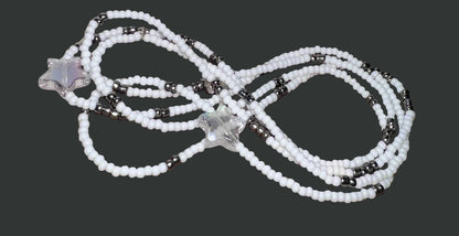White and Chrome Waistbeads