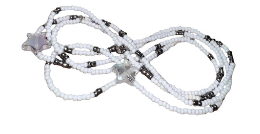 White and Chrome Waistbeads