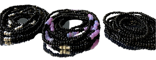 Black seed bead waistbeads