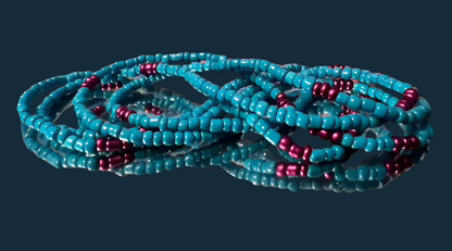no pinch blue and purple waistbeads