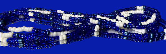 no pinch blue and white waistbeads