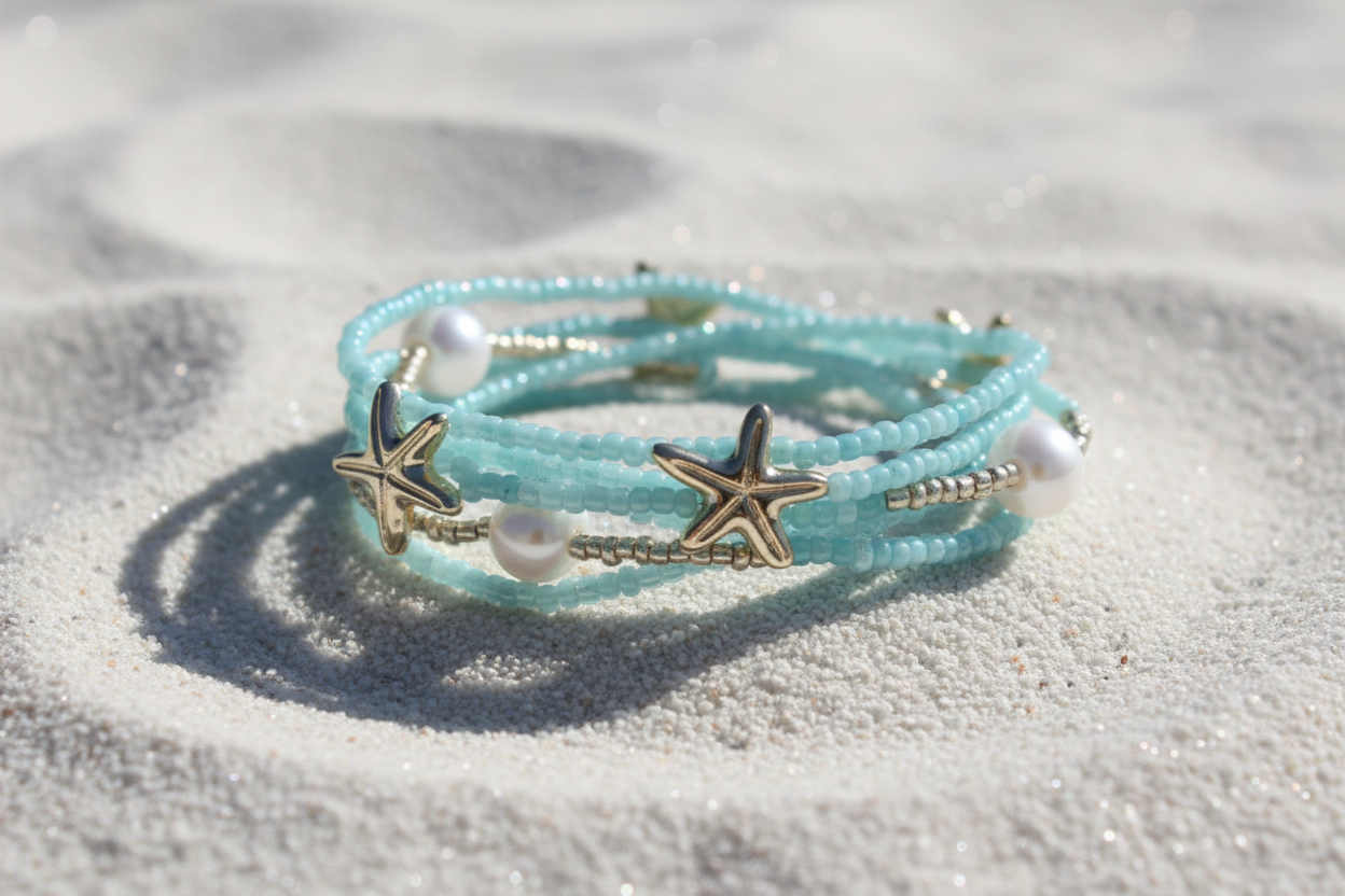 ocean blue no pinch beads