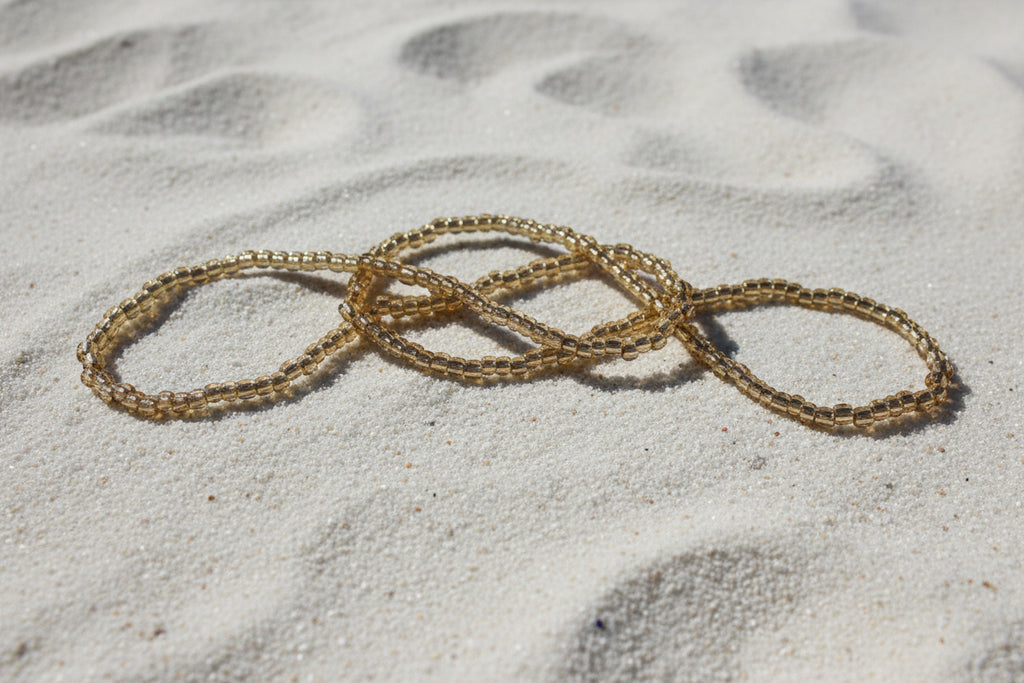 gold no pinch seed bead waistbeads