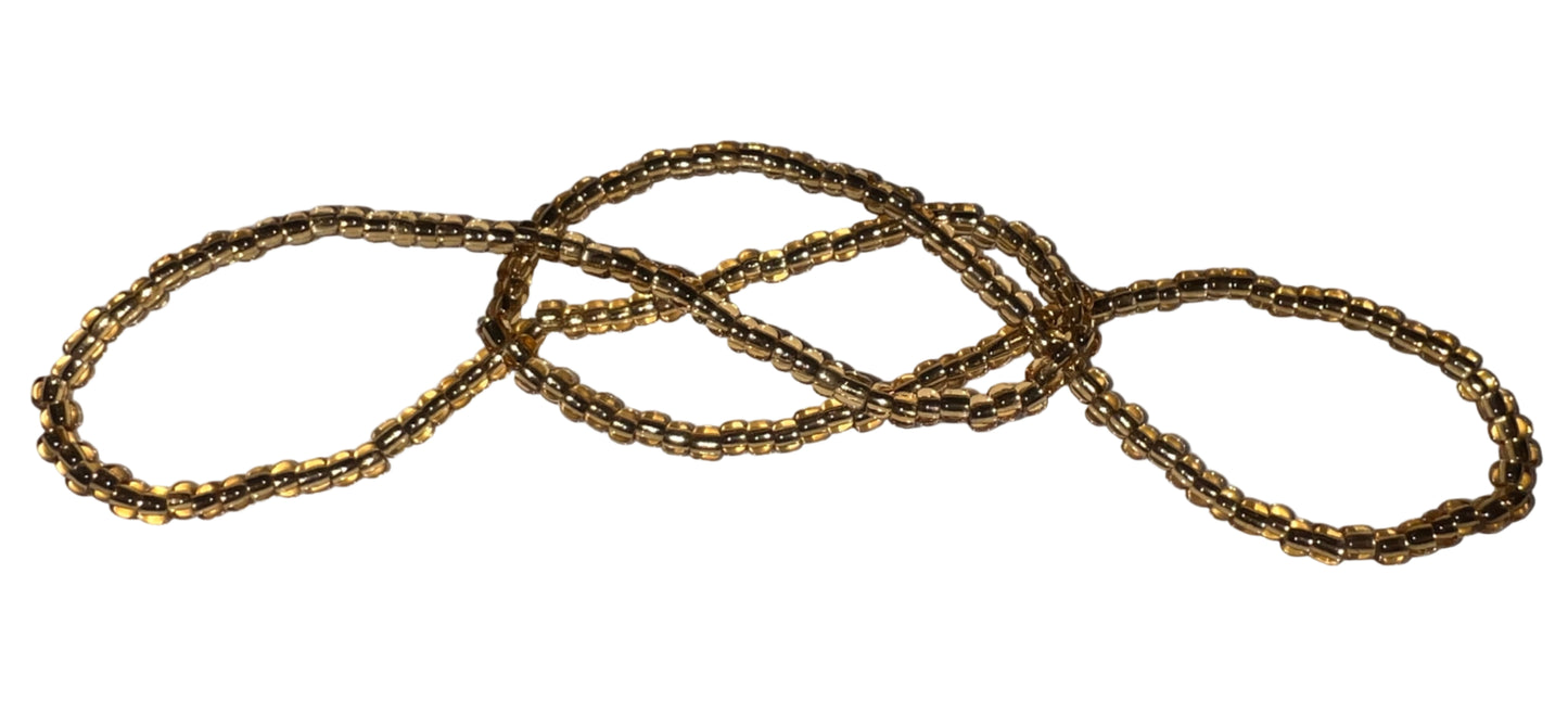 gold no pinch seed bead waistbeads