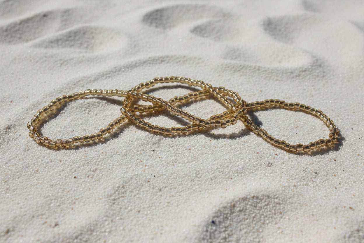 gold no pinch seed bead waistbeads