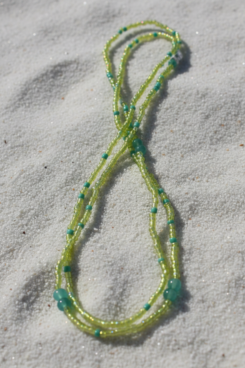 Green waistbeads with jade beads