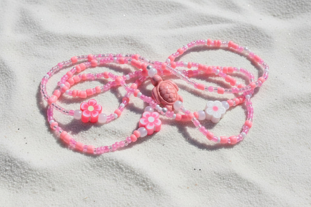 tropical pink kuulei waistbeads made by gabi decor studio