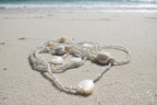 Pearl waistbeads with pearl hearts and starfish and ivory colored turtles