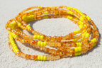 Multicolored yellow and orange waistbeads