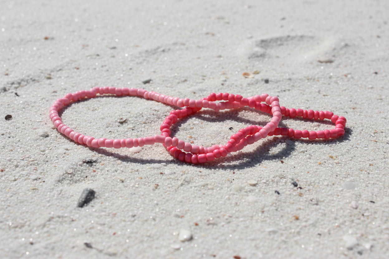 light pink and pink waistbeads