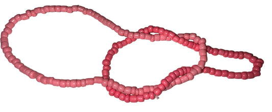 light pink and pink waistbeads