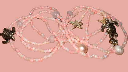 pearl, turtle and starfish charms