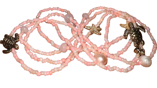 pearl, turtle and starfish charms