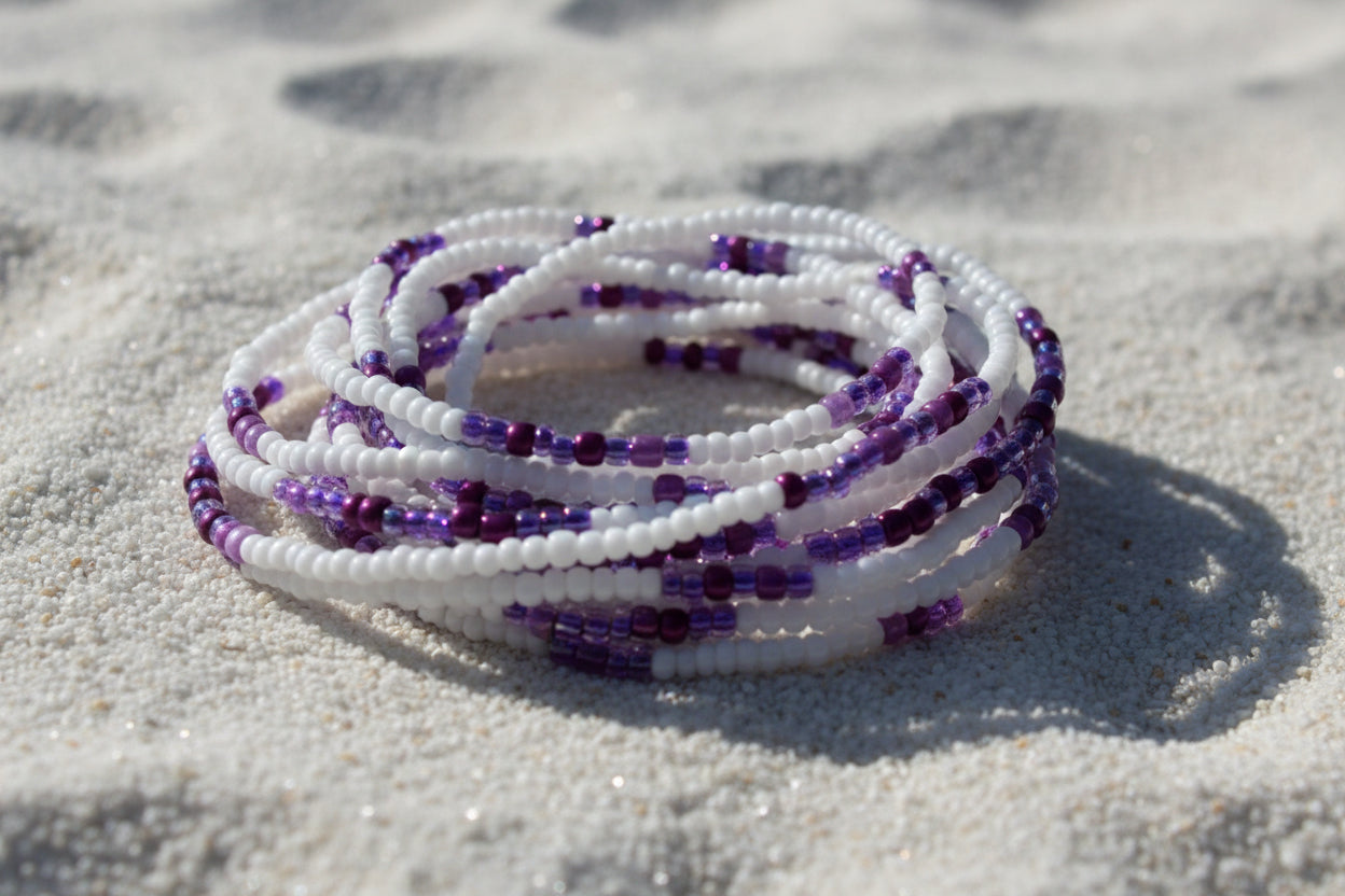 no pinch white waistbeads