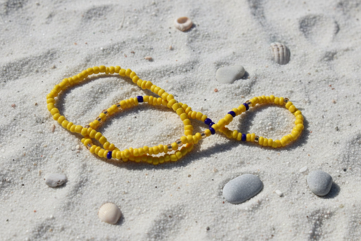 simply yellow seed bead waistbeads